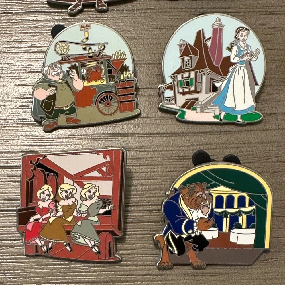 Disney Parks- Beauty and the Beast- New Fantasyland- 10 Pin Set WDW Mystery Set - Picture 4 of 16